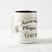 De speler van het cordion grote mok met jouw naam (Voorkant links)
