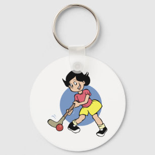 De Speler van het hockey Sleutelhanger