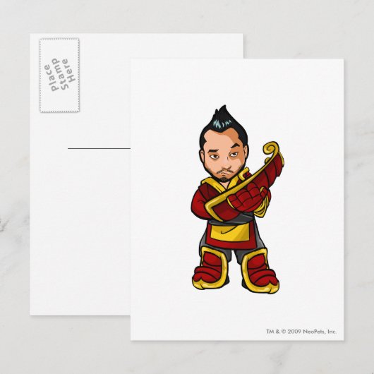 De Speler van het Personeel van Ninja Shenkuu van Briefkaart (Voorkant / Achterkant)