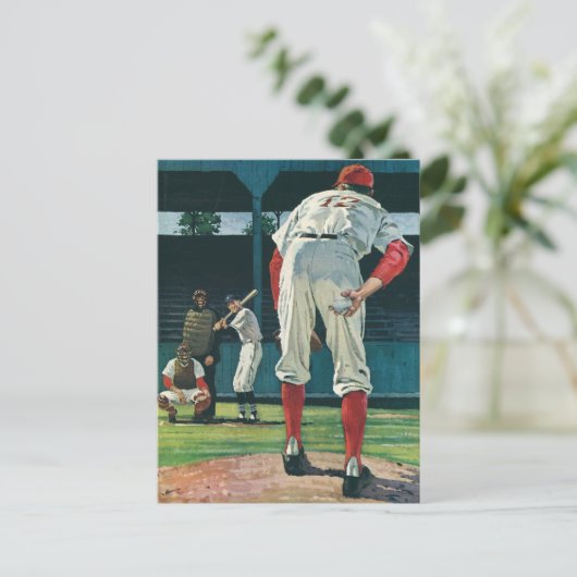  de Spelers van Baseball van de Sport Pitcher op M Briefkaart (Staand voorkant)