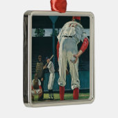 de Spelers van Baseball van de Sport Pitcher op M Metalen Ornament (Rechts)