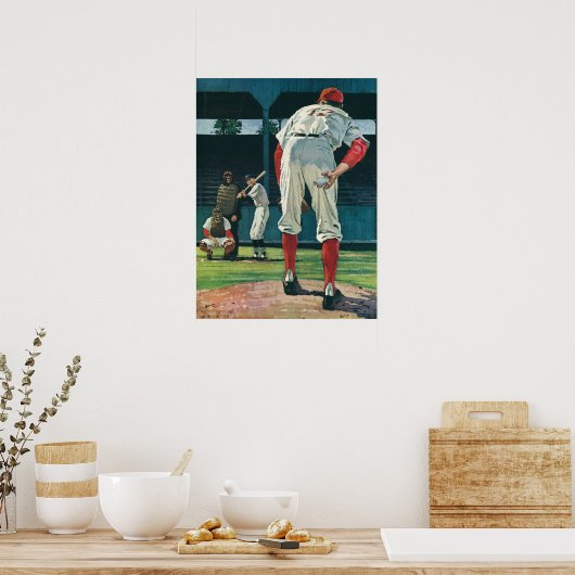  de Spelers van Baseball van de Sport Pitcher op M Poster (Keuken)