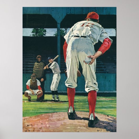  de Spelers van Baseball van de Sport Pitcher op M Poster (Voorkant)