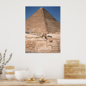 De Sphinx en de Grote Pyramide bij Giza Poster (Keuken)