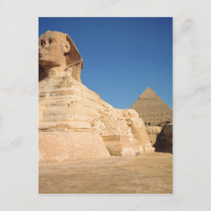 De Sphinx en de piramide van Khafre, Giza Briefkaart