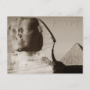 De Sphinx en de Pyramide van Menkaure, Egypte Briefkaart