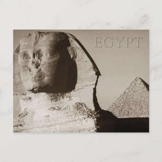 De Sphinx en de Pyramide van Menkaure, Egypte Briefkaart (Voorkant)