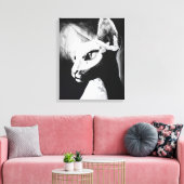 De Sphynx Cat Haarloos Kat Zwart Wit Schilderij Canvas Afdruk (Insitu (Woonkamer))