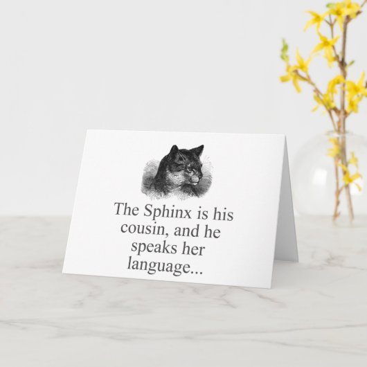 De Sphynx is zijn neef Kaart (Gele Bloem)