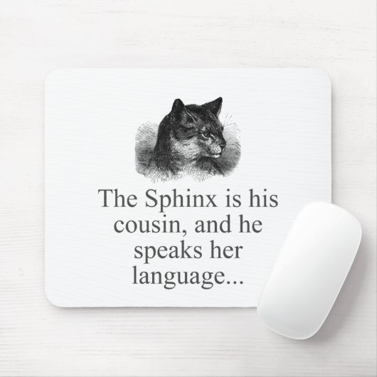 De Sphynx is zijn neef Muismat (Met muis)