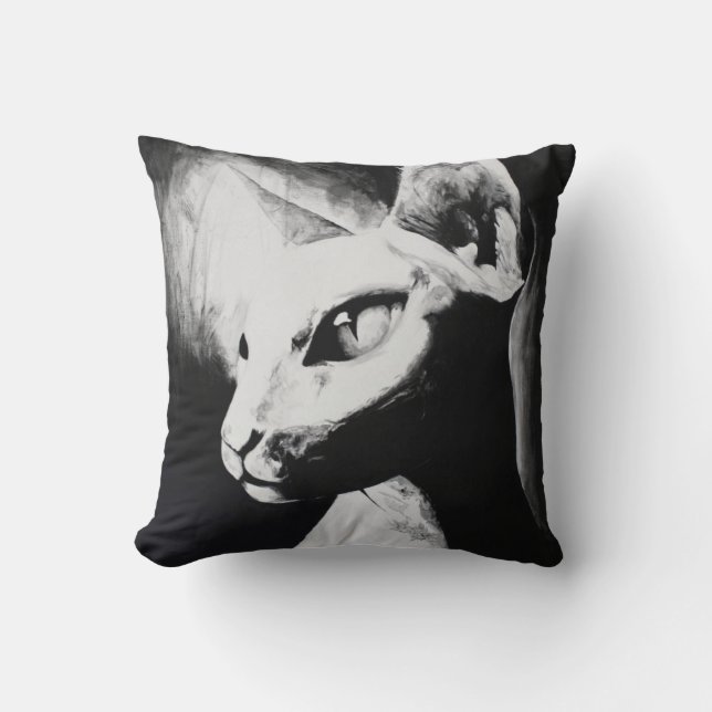 De Sphynx Kat Originele Kunst Kussen (Voorkant)