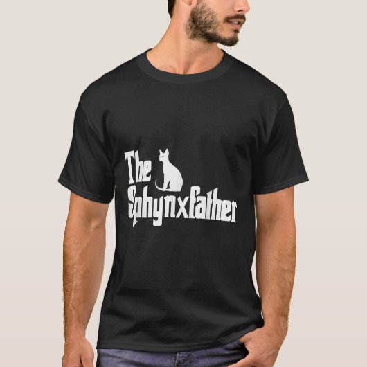 De Sphynxfather Funny Cat Dad Shirt Mannen Sphynx (Voorkant)