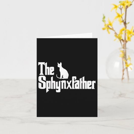 De Sphynxfather Funny Cat Dad Shirt Mannen Sphynx  Kaart (Gele Bloem)