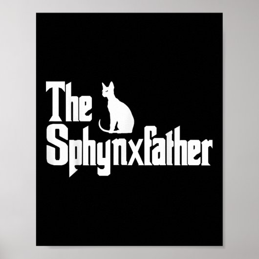 De Sphynxfather Funny Cat Dad Shirt Mannen Sphynx Poster (Voorkant)