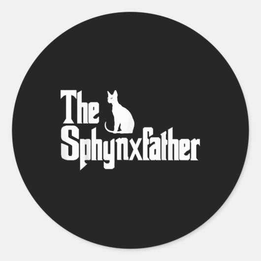 De Sphynxfather Funny Cat Dad Shirt Mannen Sphynx  Ronde Sticker (Voorkant)