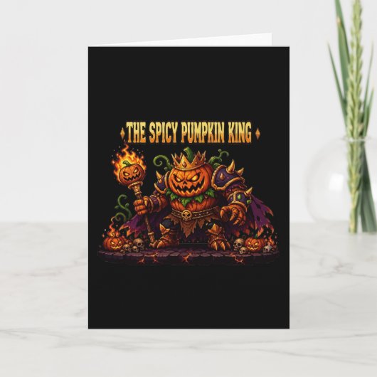 De Spicy Pumpkin King Halloween Kunst Kaart (Voorkant)
