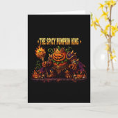 De Spicy Pumpkin King Halloween Kunst Kaart (Gele Bloem)