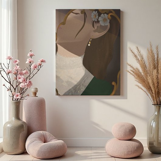 De Spiegel III - Een half verborgen meisje Canvas Afdruk