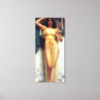 De Spiegel ~ John William Godward Canvas Afdruk