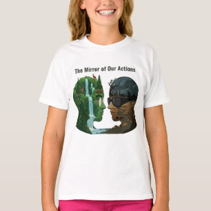 De Spiegel van Onze Acties: Natuur vs Industrie T-shirt