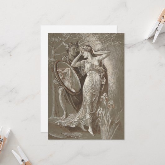 De spiegel van Venus | Walter Crane Kaart (Voorkant / Achterkant in situ)