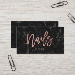 De spijkers namen gouden typografie zwart marmer visitekaartje