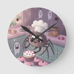 De Spin Bakker   Kawaii Halloween Poster Ronde Klok