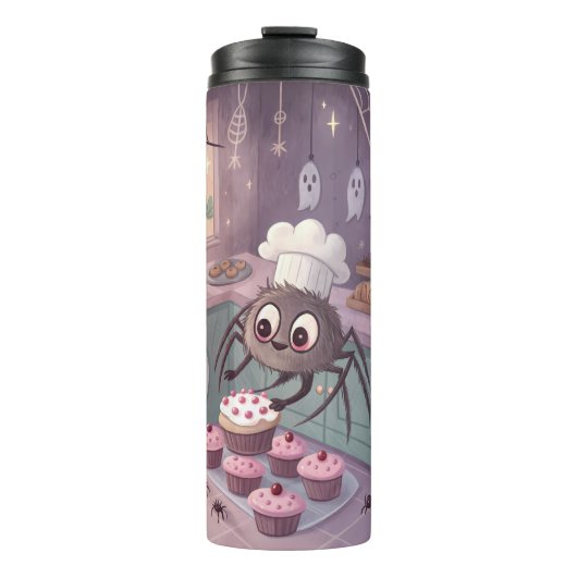 De Spin Bakker | Kawaii Halloween Poster Thermosbeker (Voorkant)