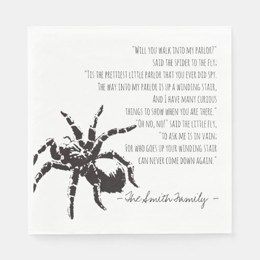 De spin en het vliegengedicht servetten (Voorkant)