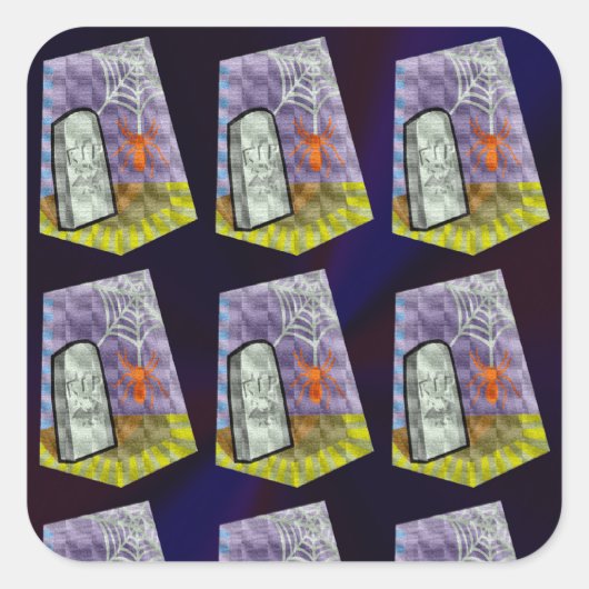 De spin van het Web en een Patroon van de Teller v Vierkante Sticker (Voorkant)