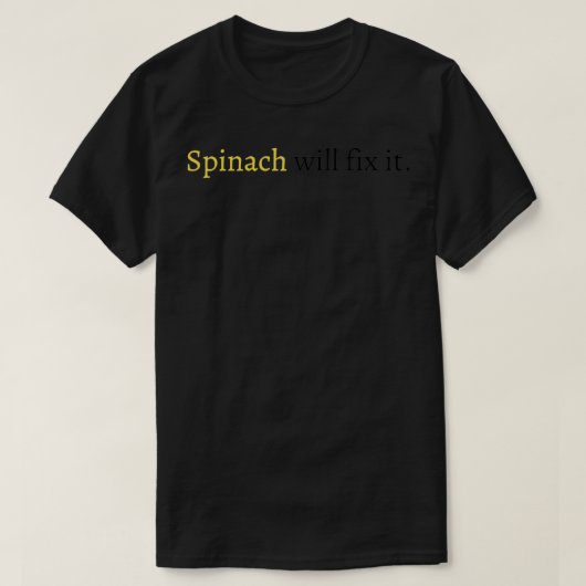 De spinazie zal het bevestigen t-shirt (Design voorkant)