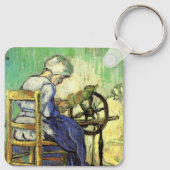 De Spinner door Vincent van Gogh Sleutelhanger (Achterkant)