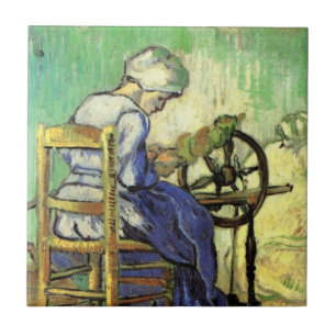 De Spinner door Vincent van Gogh Tegeltje