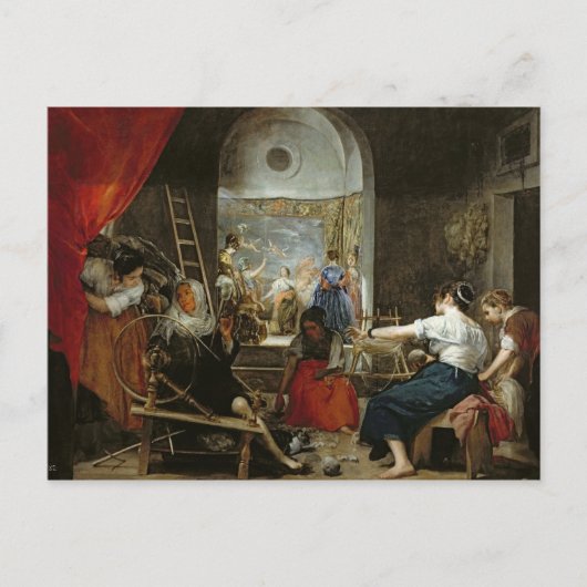 De Spinners, of de Fable of Arachne, 1657 Briefkaart (Voorkant)