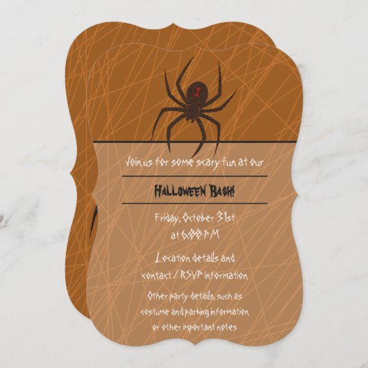 De Spin's Web Party Uitnodiging (Voorkant / Achterkant)