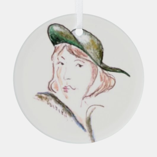 De spion .... glas ornament (Achterkant)