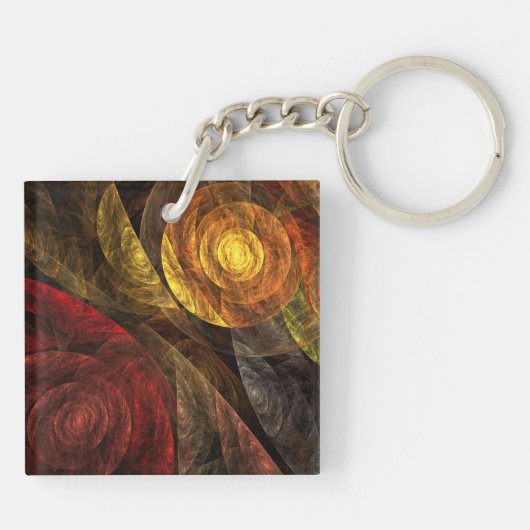 De spiraal van het Abstracte Art. van het Leven Sleutelhanger (Achterkant)