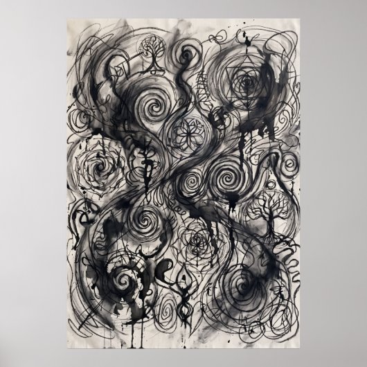 De Spiraalraad van Oude Stemmen Wandkunst Poster (Voorkant)
