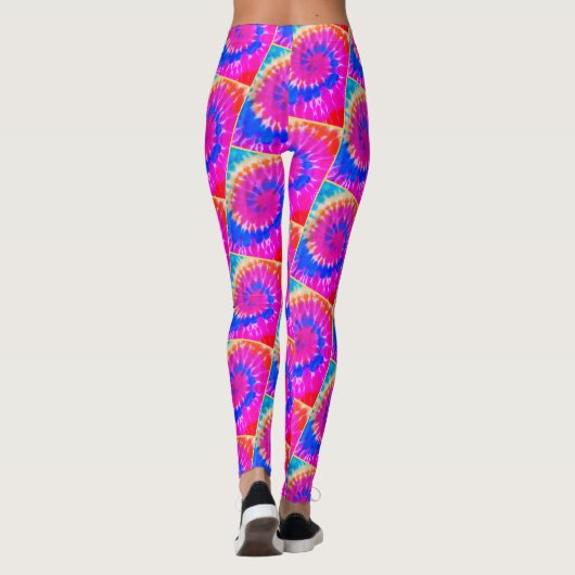 De spiraalvormige Lijn Ylw van Leggings TieDye [de (Achterkant)