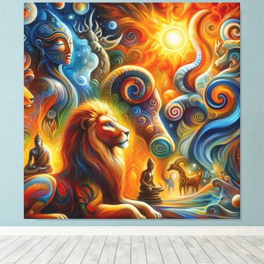 De spirituele kunst canvas afdruk (Insitu (Houten vloer))