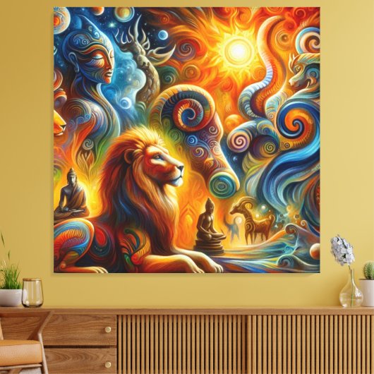 De spirituele kunst canvas afdruk (Insitu (Woonkamer))