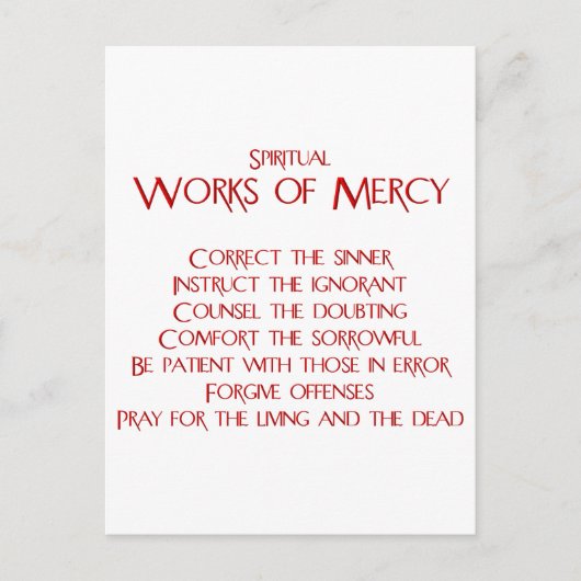 De Spirituele Mercy Briefkaart (Voorkant)