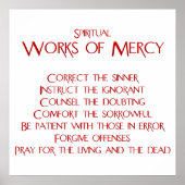 De Spirituele Werken van het Poster van de Mercy (Voorkant)