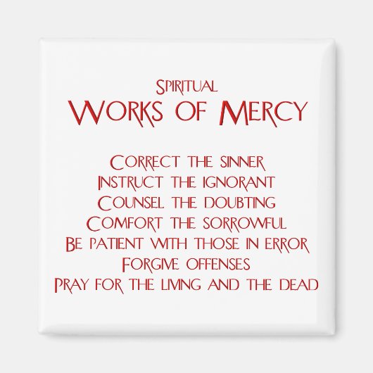 De Spirituele werken van Mercy Magneet (Voorkant)