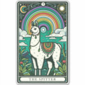 De Spitter Llama Tarot Kaart Sticker (Voorkant)