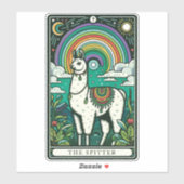 De Spitter Llama Tarot Kaart Sticker (Vel)