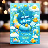 De Splash Bubbles Zomereend Schuim 1e Verjaardag Kaart