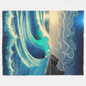 De Splendor van een Blauwe Golf Fleece Deken (Voorkant (Horizontaal))