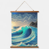 De Splendor van een Blauwe Golf Hangend Wandkleed (Voorkant 2)