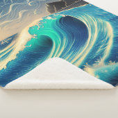 De Splendor van een Blauwe Golf Sherpa Deken (3/4)